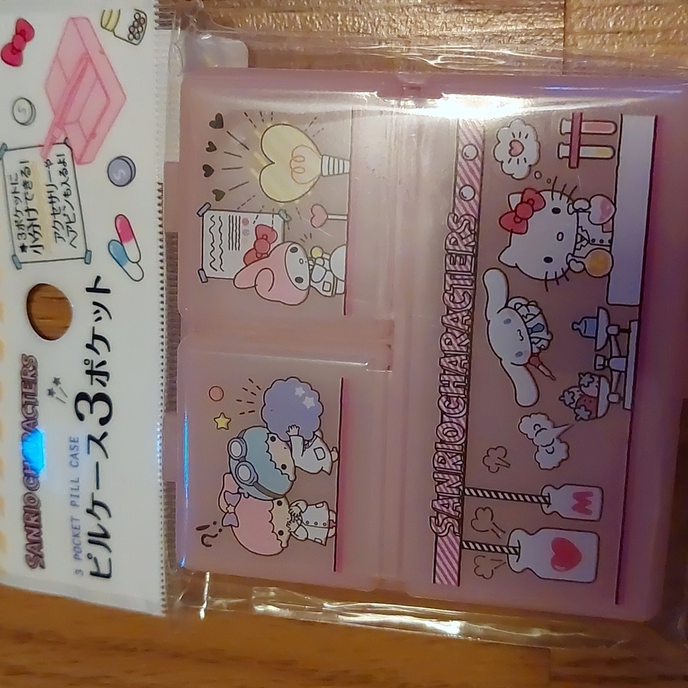 Hello Kitty and friends, pink pill case